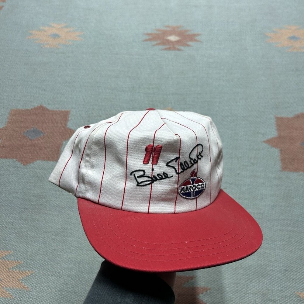 Vintage 80s 90s snapback hat cap Amoco bill elliott nascar pinstripe USA made